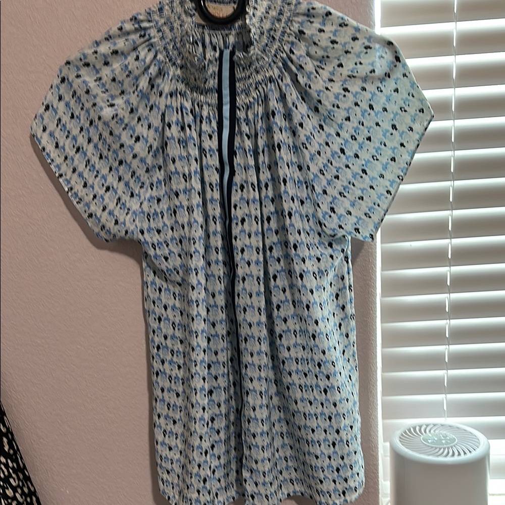 Blue and White Patterned Dress